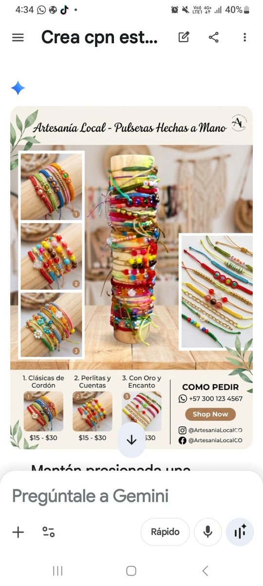 Catálogo digital de pulseras hechas a mano por categorías